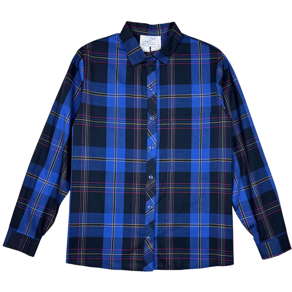 Vintage Levi Strauss Bend Over Sport Plaid Shirt Women 38 / XL Made in USA 70s